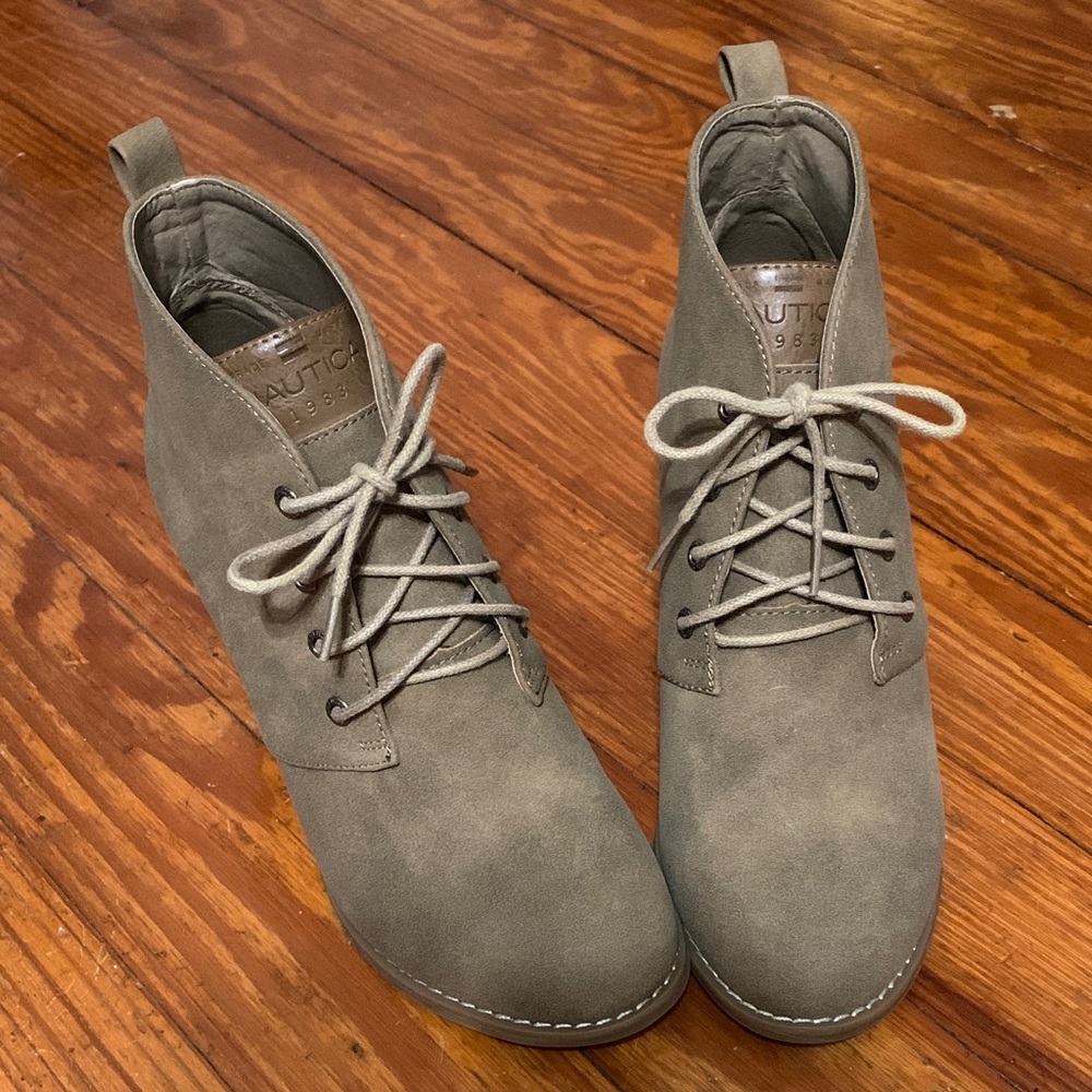 Nautica Waterline Lace Up Wedge Bootie